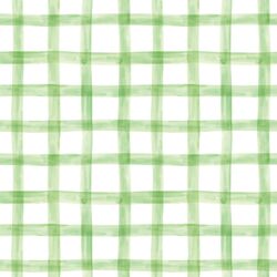 Watercolor Gingham in Spring Green
