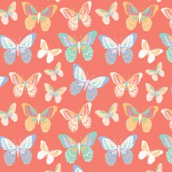 Little Butterflies in Bright Coral