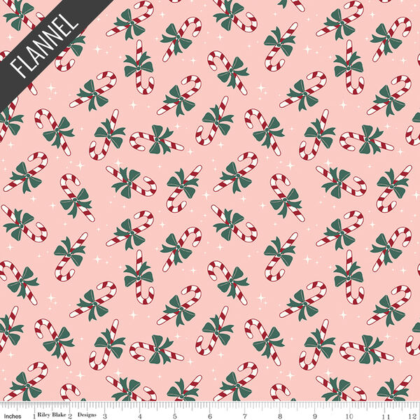 Candy Cane Flannel in Blush