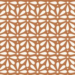 Large Stenciled Blooms in Mahogany