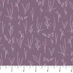 Line Floral in Purple