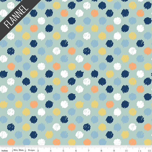 Dots Flannel in Powder