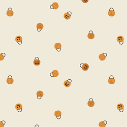 Scattered Jack-o'-lanterns in Cream