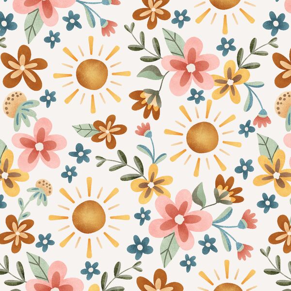 Glowing Sun Floral in Off White
