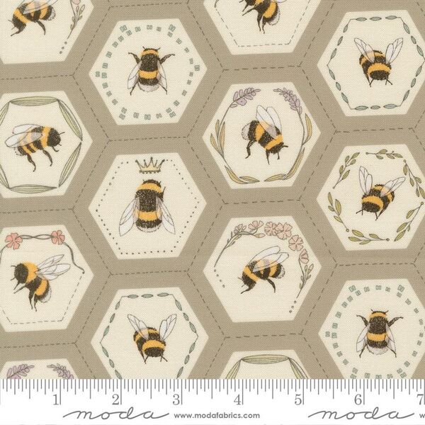 Bees in Hexies in Pebble