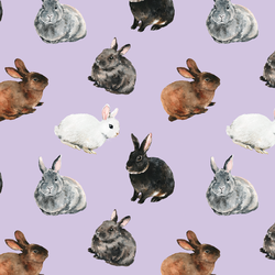 Spring Bunnies in Light Lilac