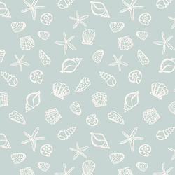 Shells in Pool Blue
