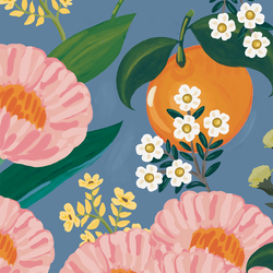 Large Andalusian Blooms in Coastal Blue