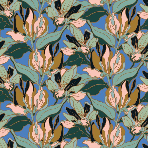 Lakeside Floral in Azure Blue