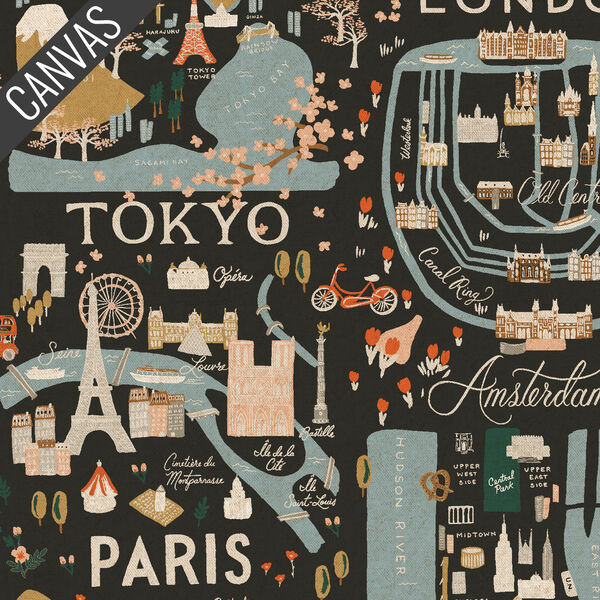 City Guide Canvas in Black Unbleached
