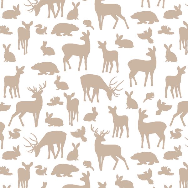 Forest Friends in Sand on White