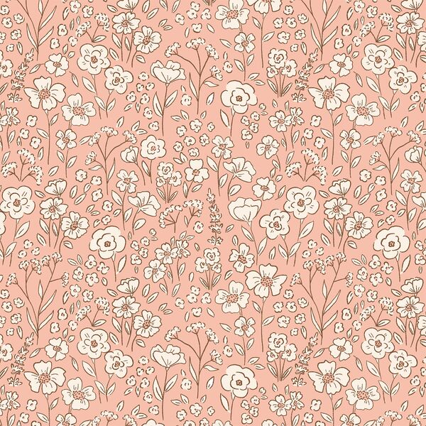 Wildflower Garden in Warm Pink