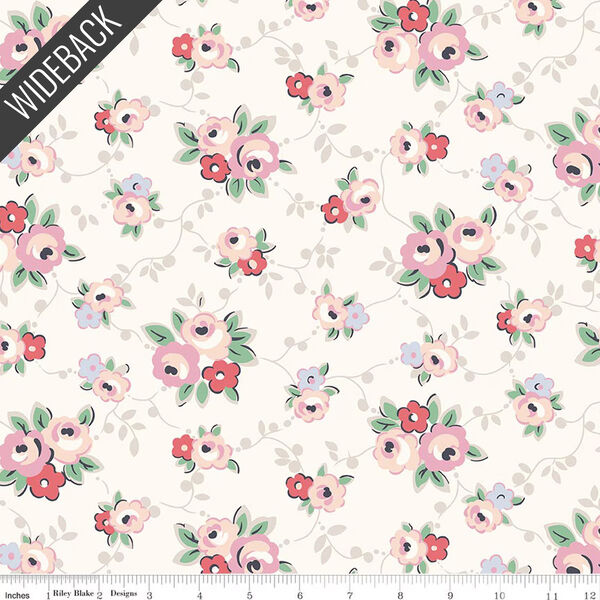 Lattice Floral Wideback in Cream