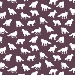 Little Fox Silhouette in Raisin