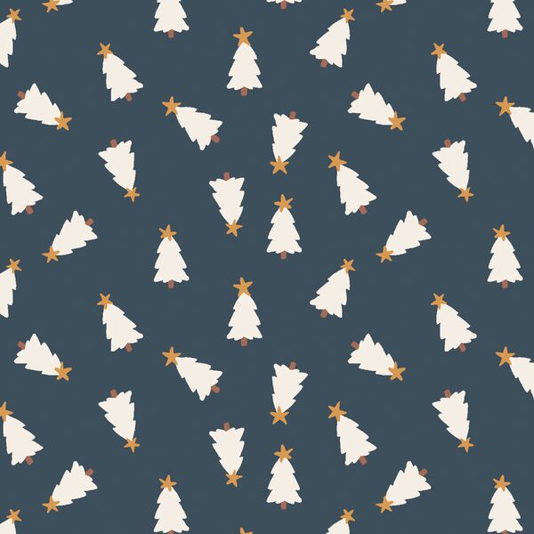 Christmas Trees in Midnight Blue
