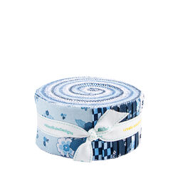 Blue Blooms and Threads 2.5" Strip Roll