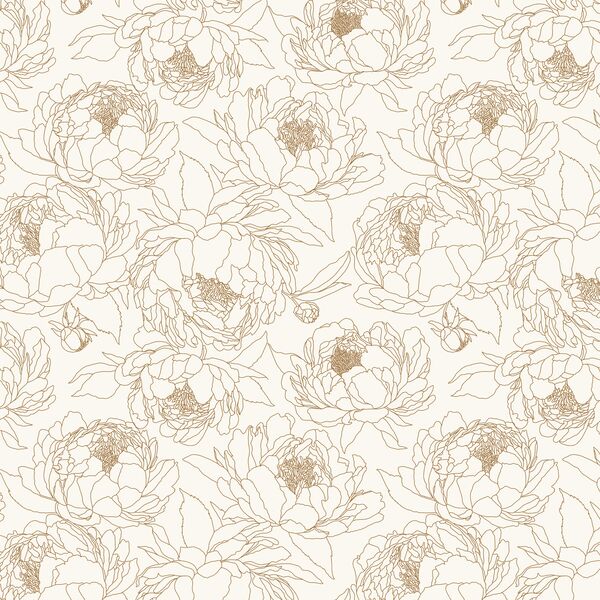 Sketched Garden in Antique Brass on Alabaster