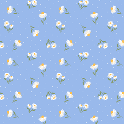 Scattered Daisies in Sky Blue