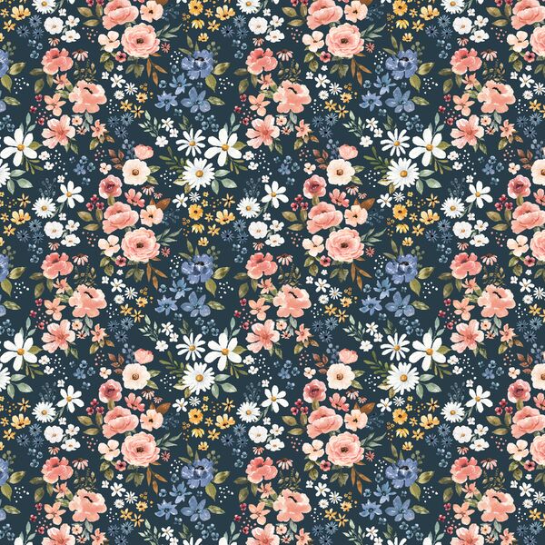 Little Blooming Travels in Midnight Navy