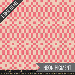 Bitmapped Linen in Neon Coral
