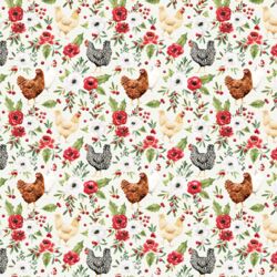 Little Festive Chickens in Snow