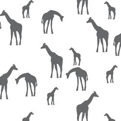 Giraffe Silhouette in Charcoal on White