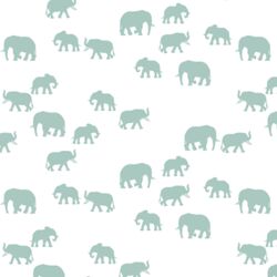 Elephant Silhouette in Aspen on White