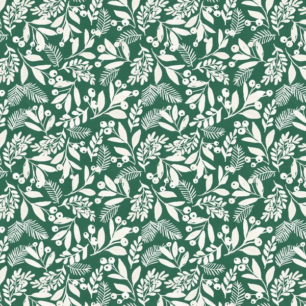 Winter Foliage in Ivory on Spruce