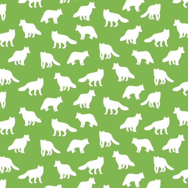 Little Fox Silhouette in Greenery