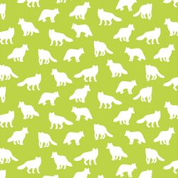Little Fox Silhouette in Lime