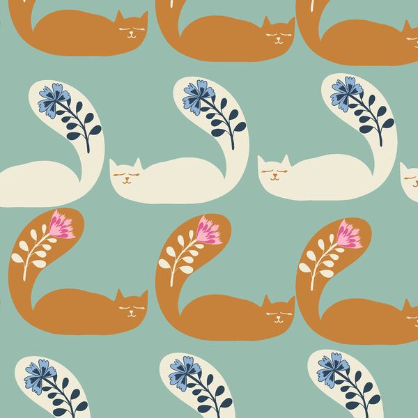 Zen Cats in Soft Sage