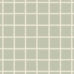 Stitched Grid in Ivory on Sage