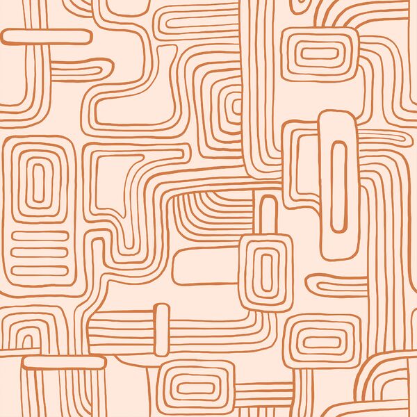 Organic Lines in Caramel on Pink Glow