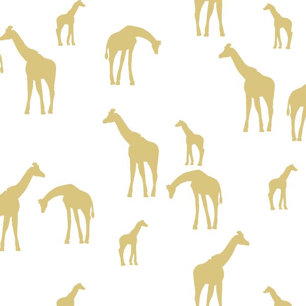 Giraffe Silhouette in Honey on White