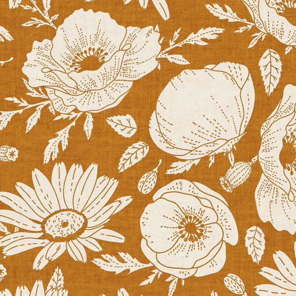 Large Floral Silhouette in Caramel