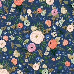 Big Deco Floral in Indigo Blue