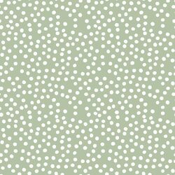 Little Modern Polka Dot in White on Sage Green