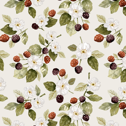 Raspberry Garden in Off White