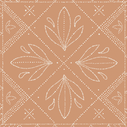 Large Dotted Tile in Cream on Tawny
