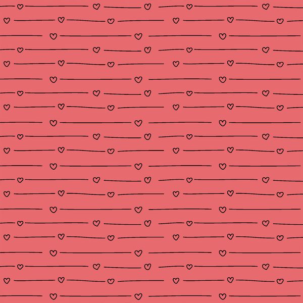 Vintage Heart Stripe in Rouge