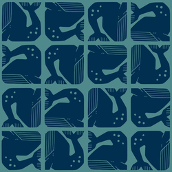 Grumpy Whale in Navy