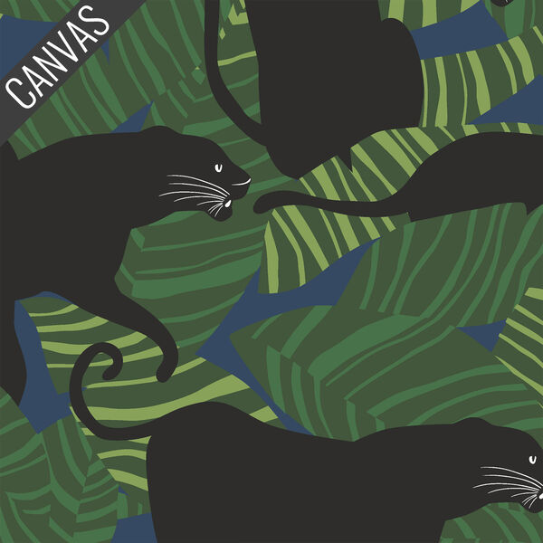 Black Panthers Canvas in Forest