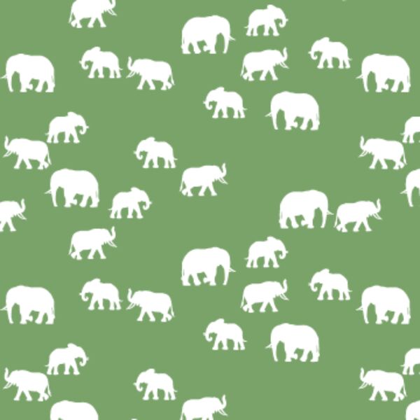 Elephant Silhouette in Pistachio