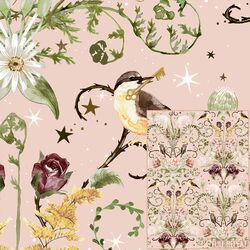 Large Garden Damask in Soft Blush