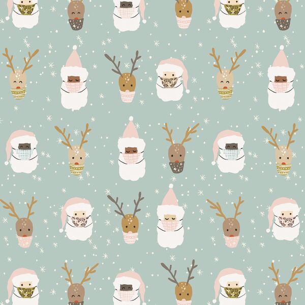 Small Deer Santa in Multi