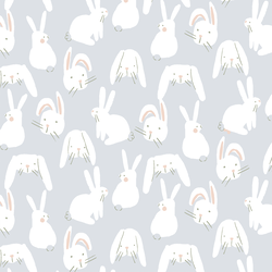 Spring Bunnies in Soft Blue