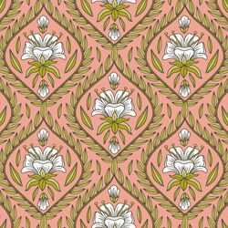 Floral Vine in Warm Pink
