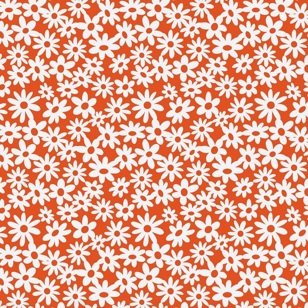 Groovy Daisies in Tomato Red
