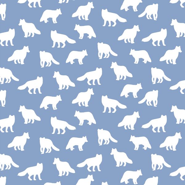 Little Fox Silhouette in Cornflower