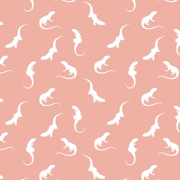 Iguana Silhouette in Peony